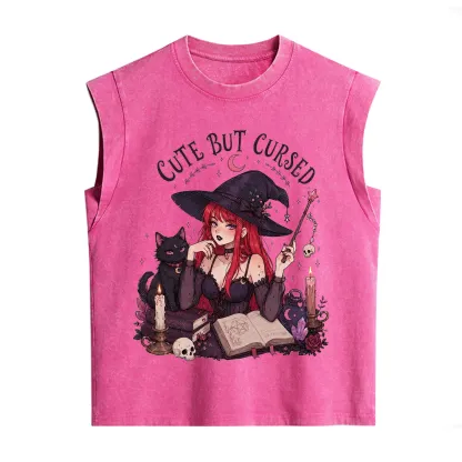 Purplehecate Cute But Cursed Witch Vintage Washed Tank