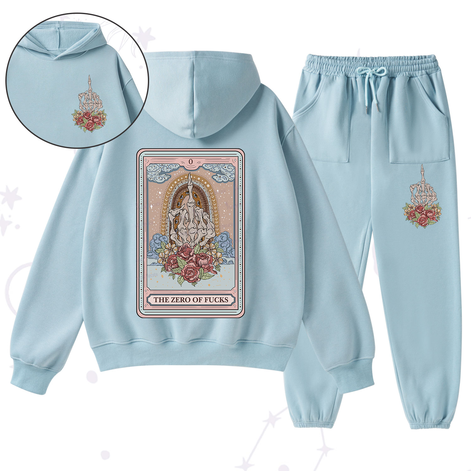 Purplehecate The Zero Of Fucks Tarot Fleece Hoodie Suit
