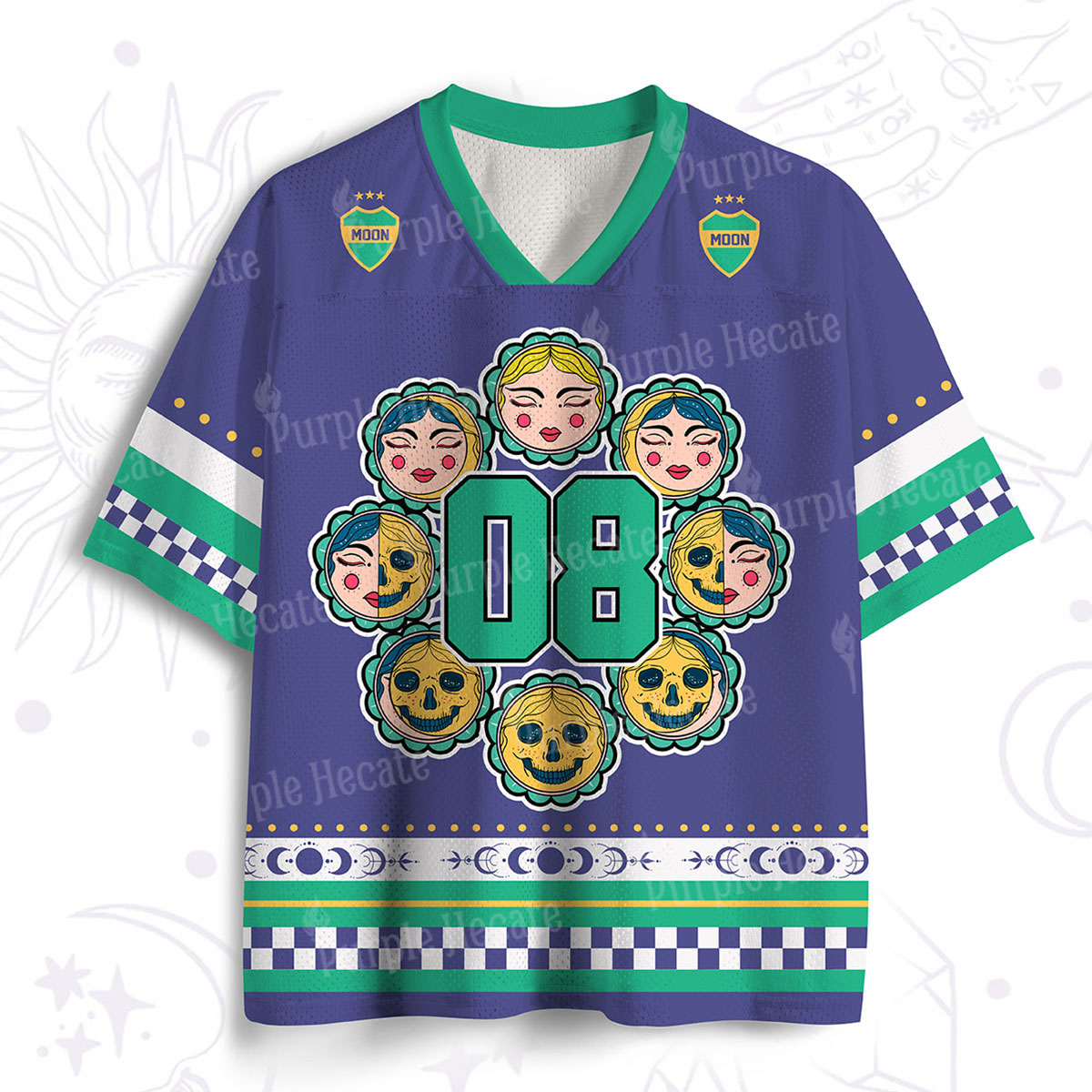 Purplehecate Luna Skulls Cycle 08 Mesh Jersey