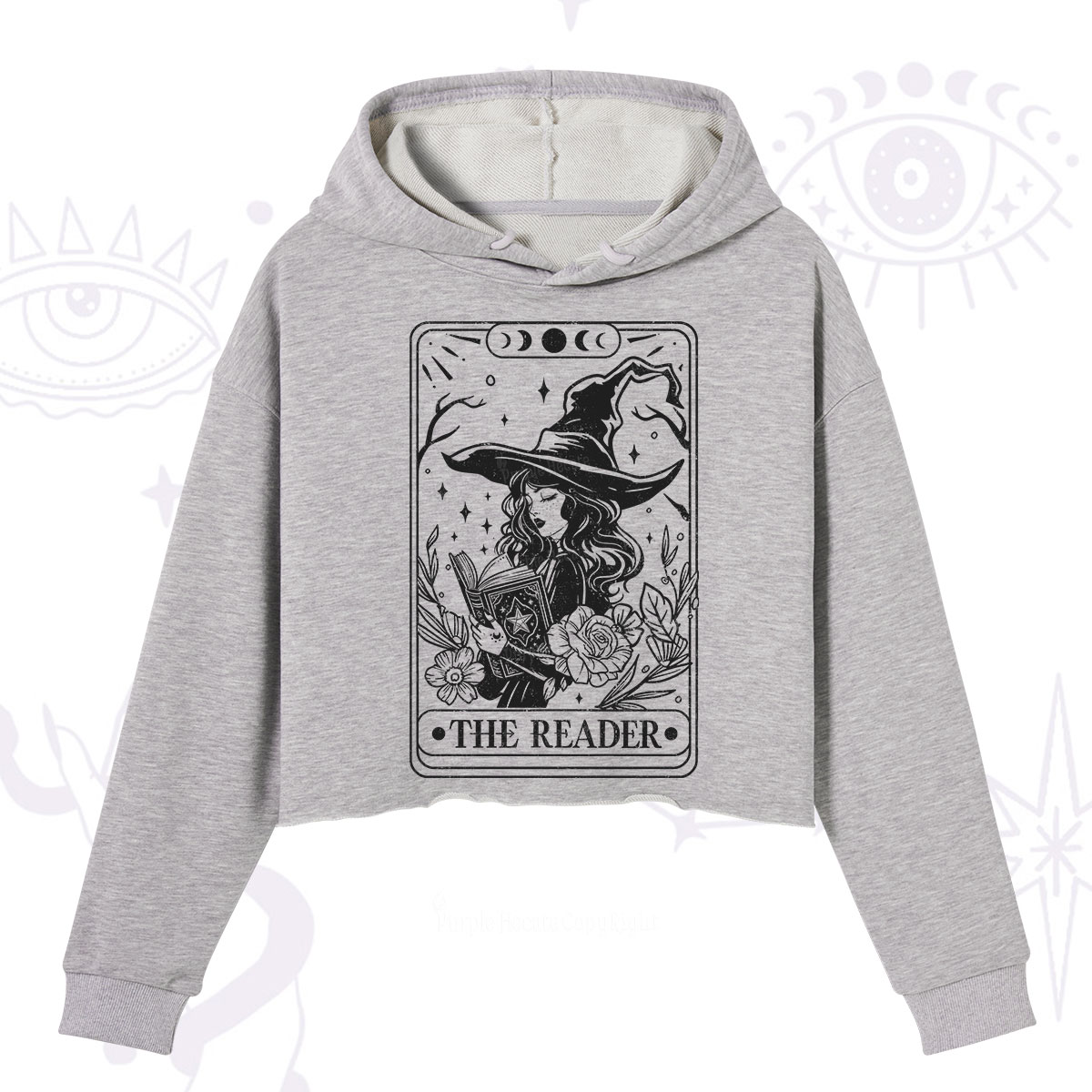 Purplehecate The Witch Reader Tarot Crop Hoodie