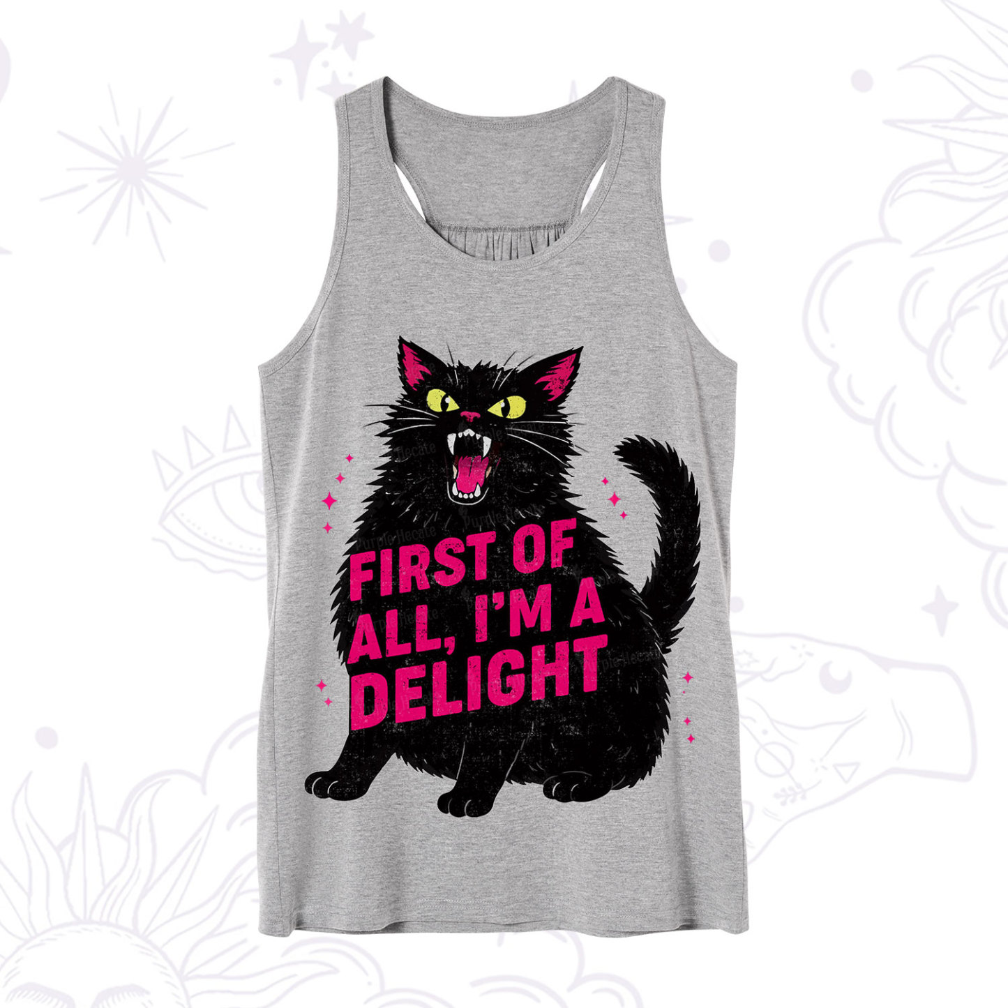 Purplehecate First Of All I'm A Delight Cat Tank