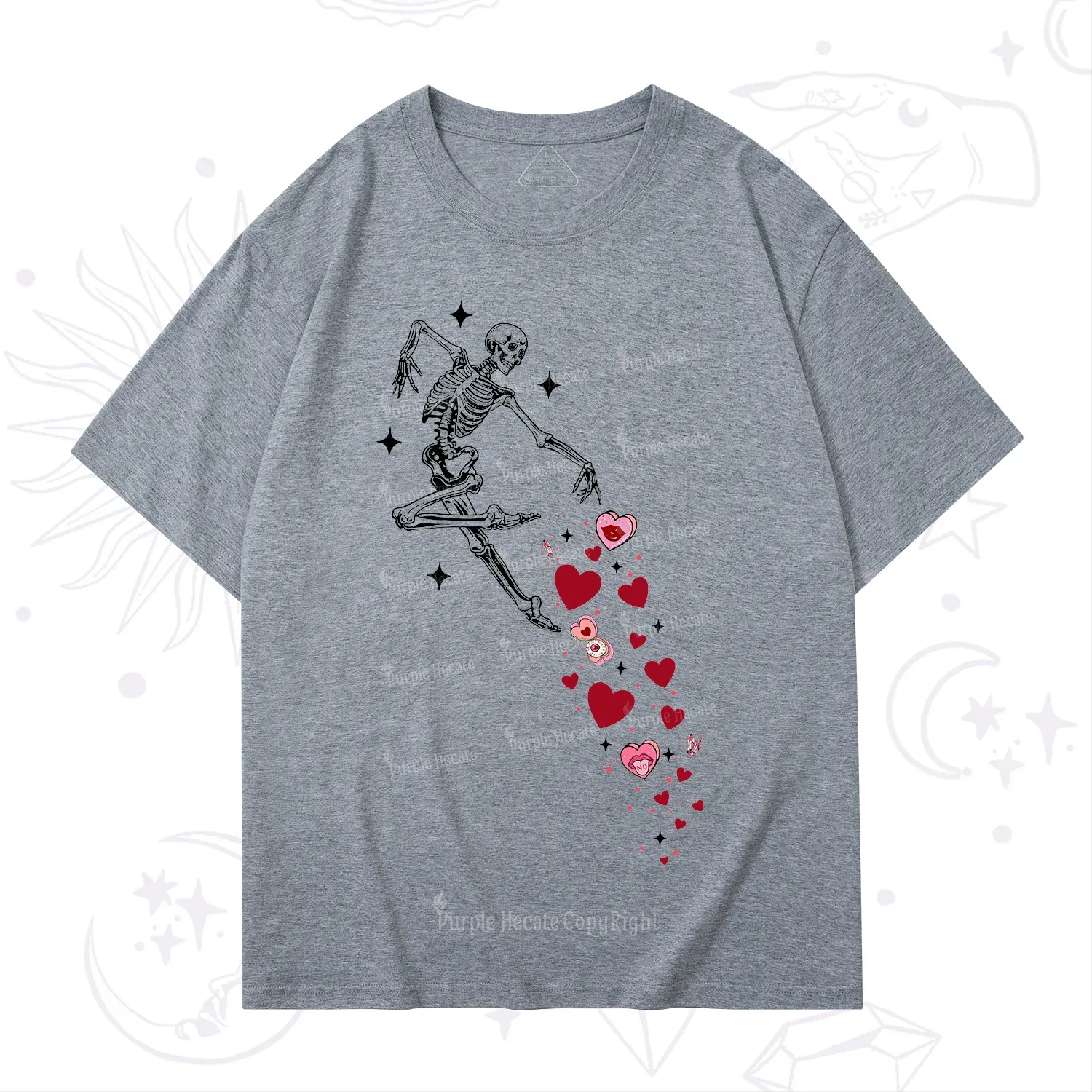 Purplehecate Dancing Skeleton of Love Valentine T-Shirt