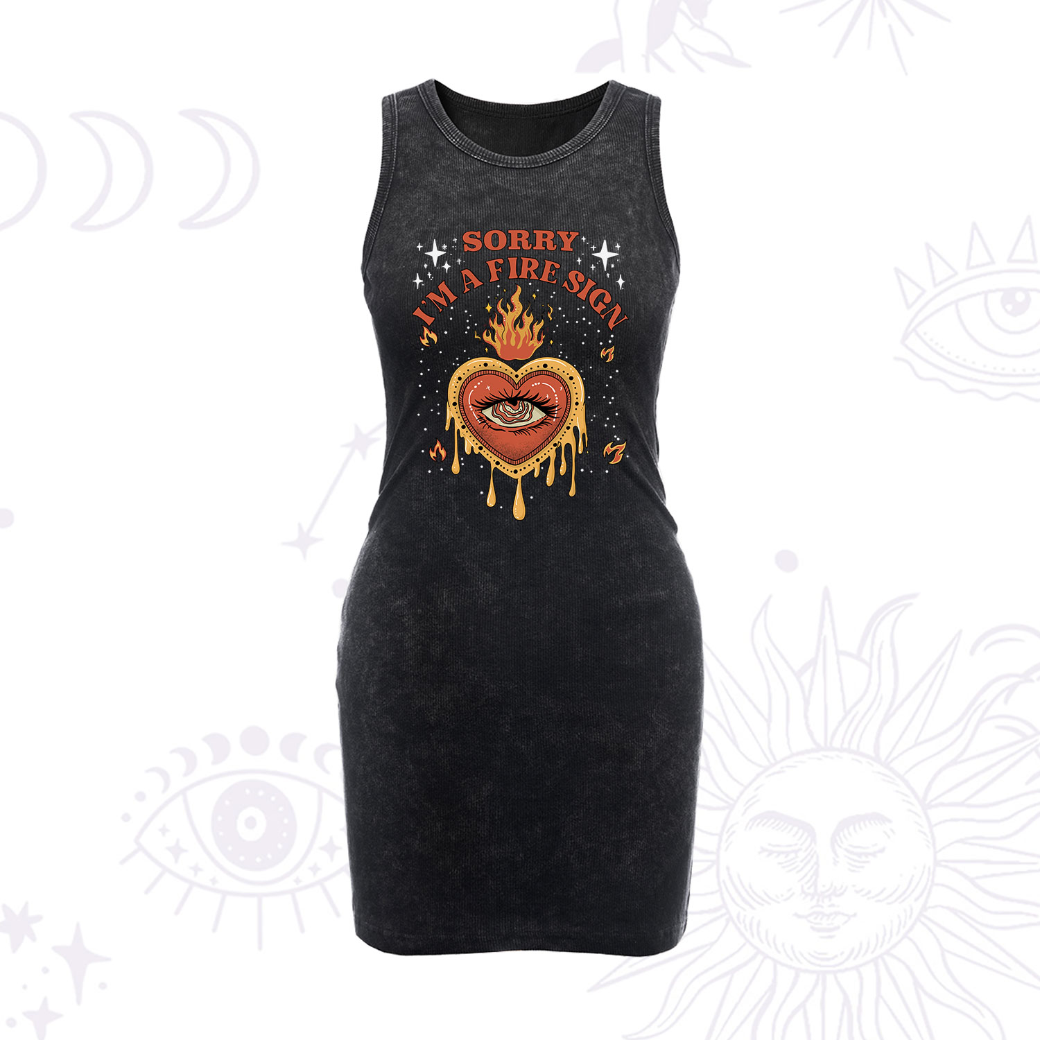 Purplehecate Sorry I'm A Fire Sign Vintage Bodycon Tank Dress