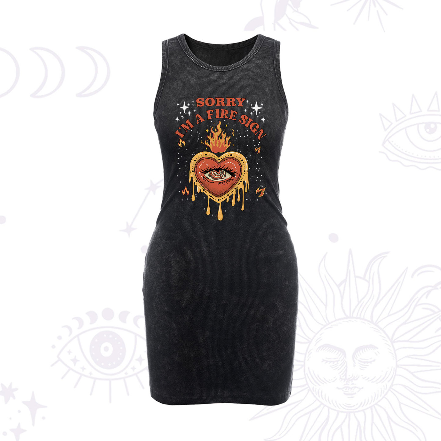 Purplehecate Sorry I'm A Fire Sign Vintage Bodycon Tank Dress