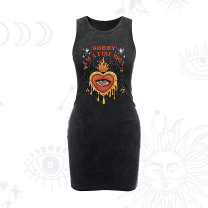 Purplehecate Sorry I'm A Fire Sign Vintage Bodycon Tank Dress