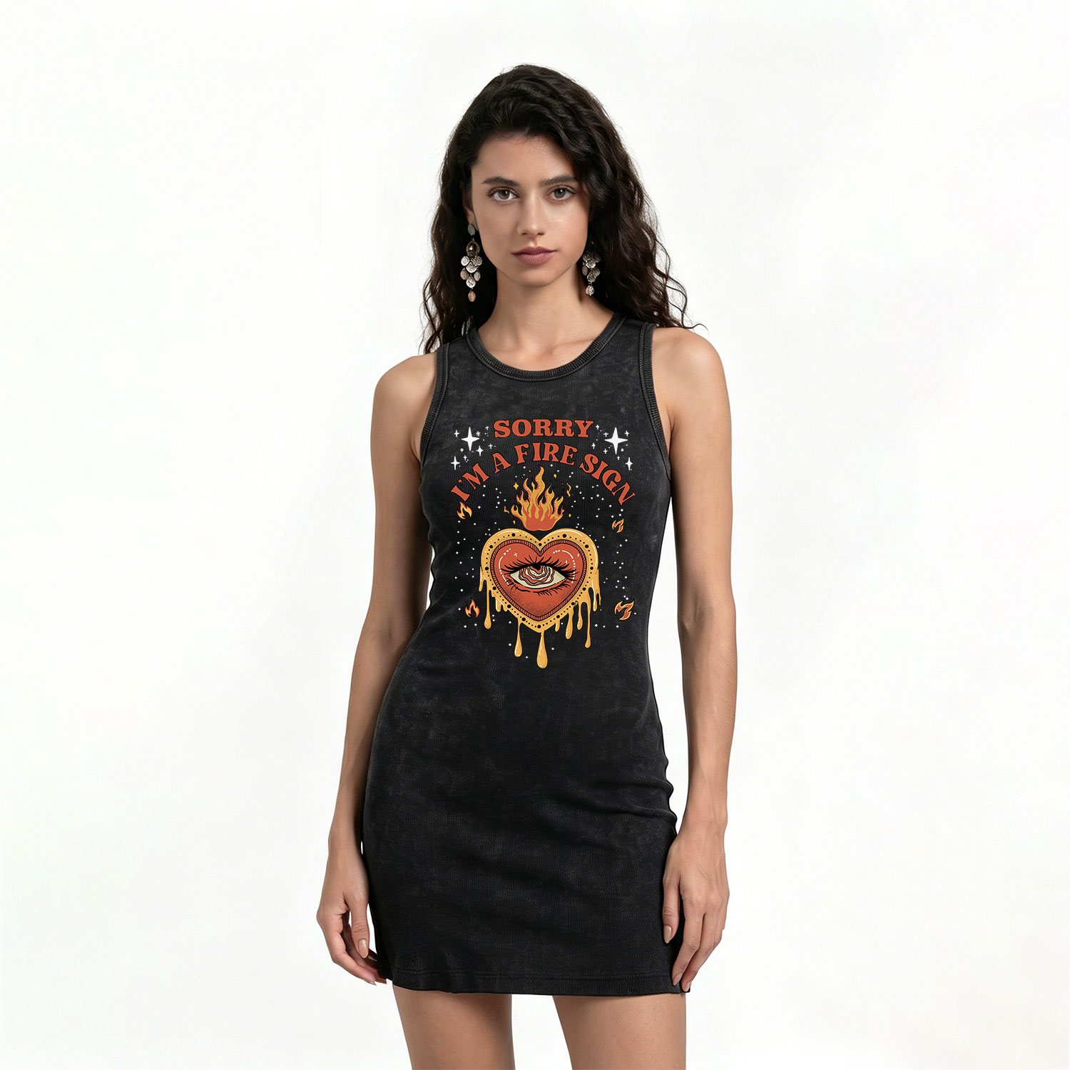 Purplehecate Sorry I'm A Fire Sign Vintage Bodycon Tank Dress