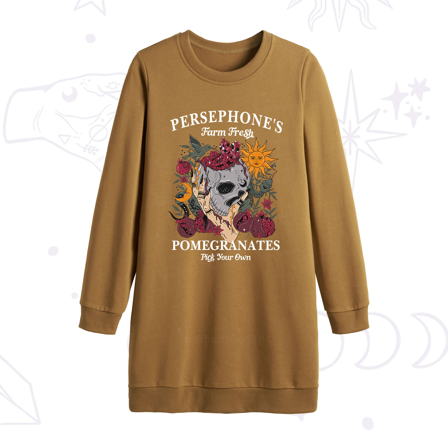 Purplehecate Persephone's Farm Fresh Pomegranates Pick Your Own Sweatshirt Dress