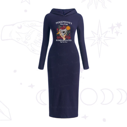 Purplehecate Persephone's Farm Fresh Pomegranates Pick Your Own Hooded Knit Dress