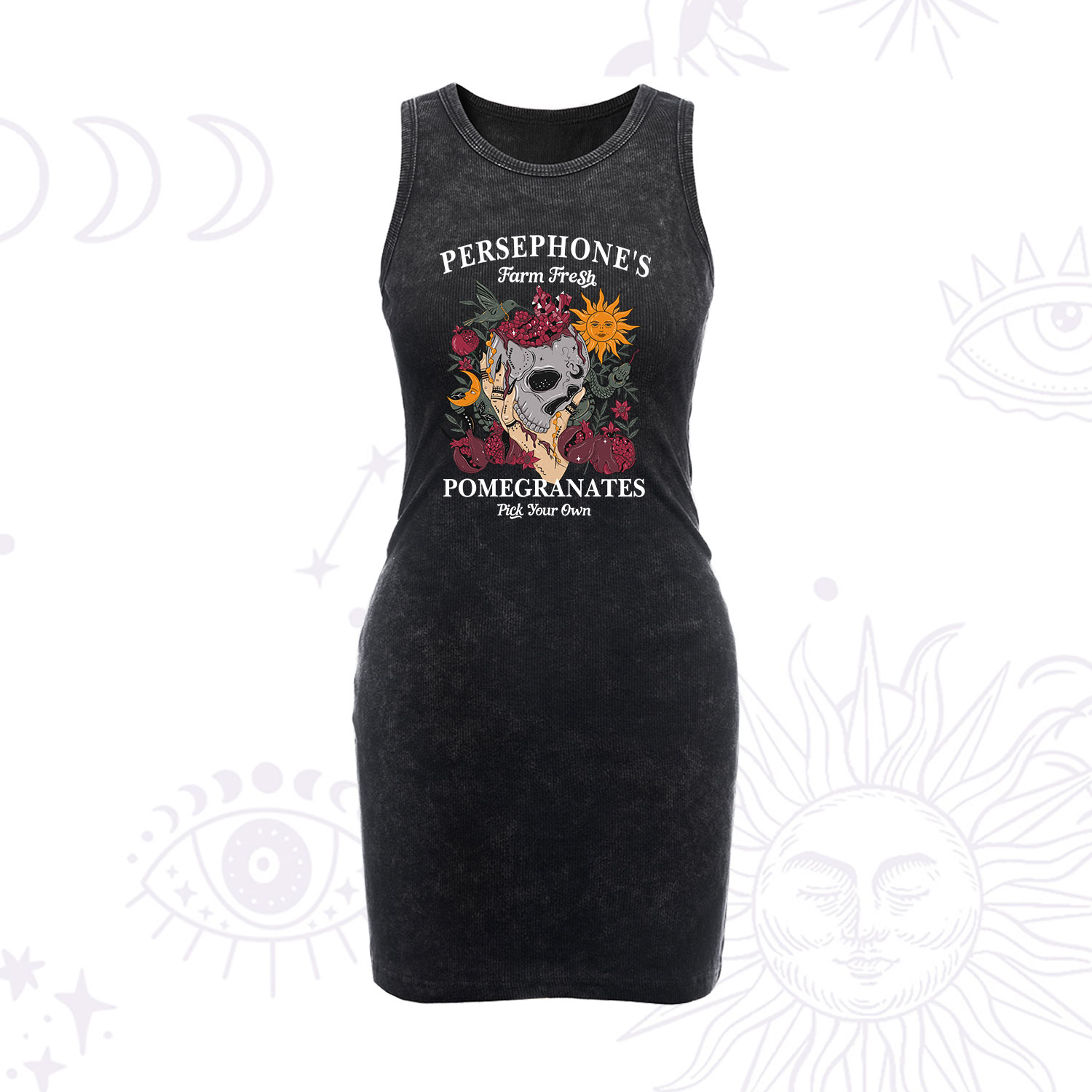Purplehecate Persephone's Farm Fresh Pomegranates Pick Your Own Vintage Bodycon Tank Dress