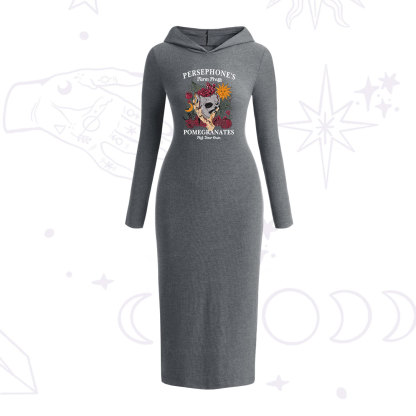 Purplehecate Persephone's Farm Fresh Pomegranates Pick Your Own Hooded Knit Dress