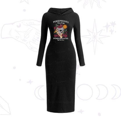 Purplehecate Persephone's Farm Fresh Pomegranates Pick Your Own Hooded Knit Dress
