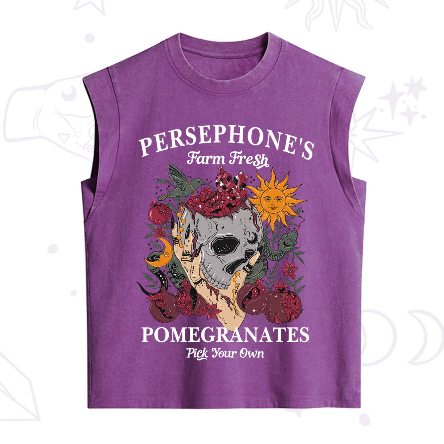 Purplehecate Persephone's Farm Fresh Pomegranates Pick Your Own Vintage Washed Tank