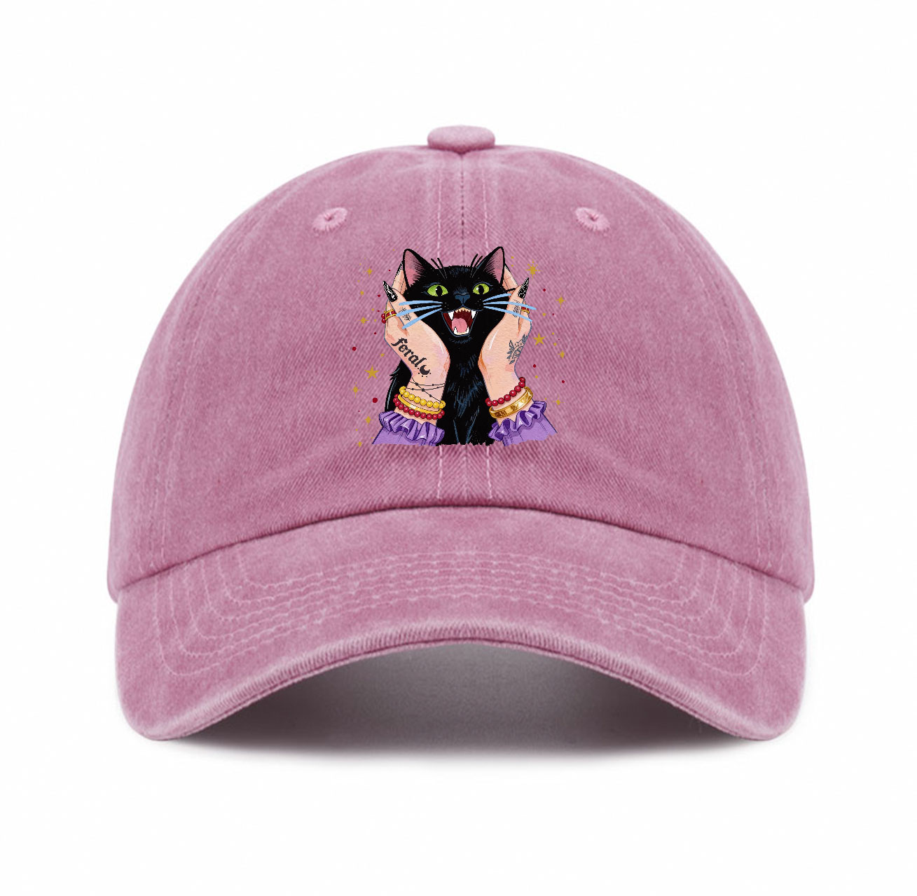 Purplehecate Feral Cat Magic Baseball Cap