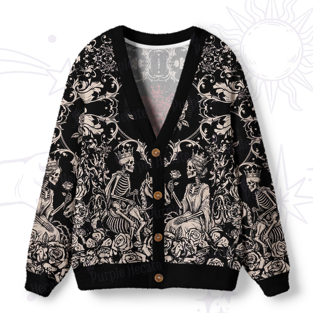 Purplehecate Gothic Rosecourt Heart of Bones Ugly Cardigan Sweaters