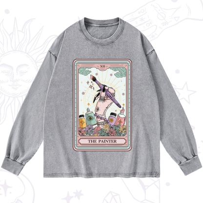 Purplehecate The Painter Tarot Washed Long Sleeve Shirt