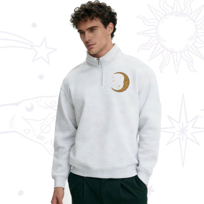 Purplehecate Celestial Moon Zip Fleece Sweatshirt