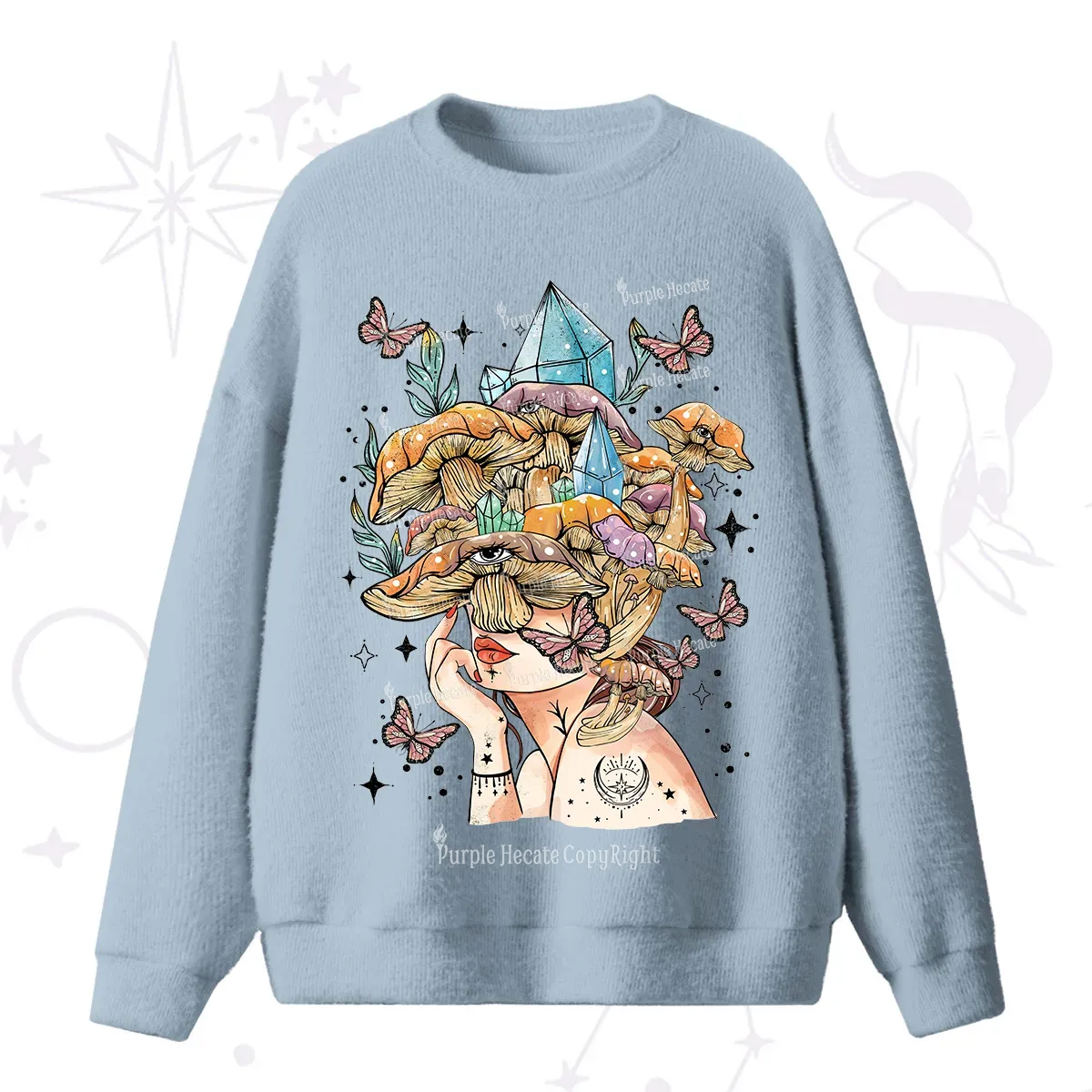 Purplehecate Crystal Goddess Fuzzy Ugly Sweater