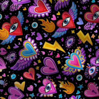 Purplehecate Mystic Heart Eye Wings Tie Shoulder Maxi Dress