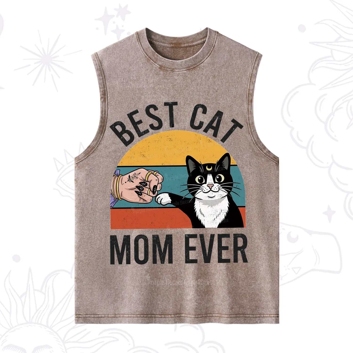 Purplehecate Best Cat Mom Ever Washed Tank
