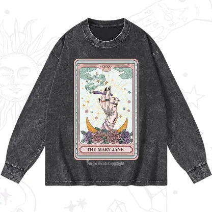Purplehecate The Mary Jane Tarot Washed Long Sleeve Shirt