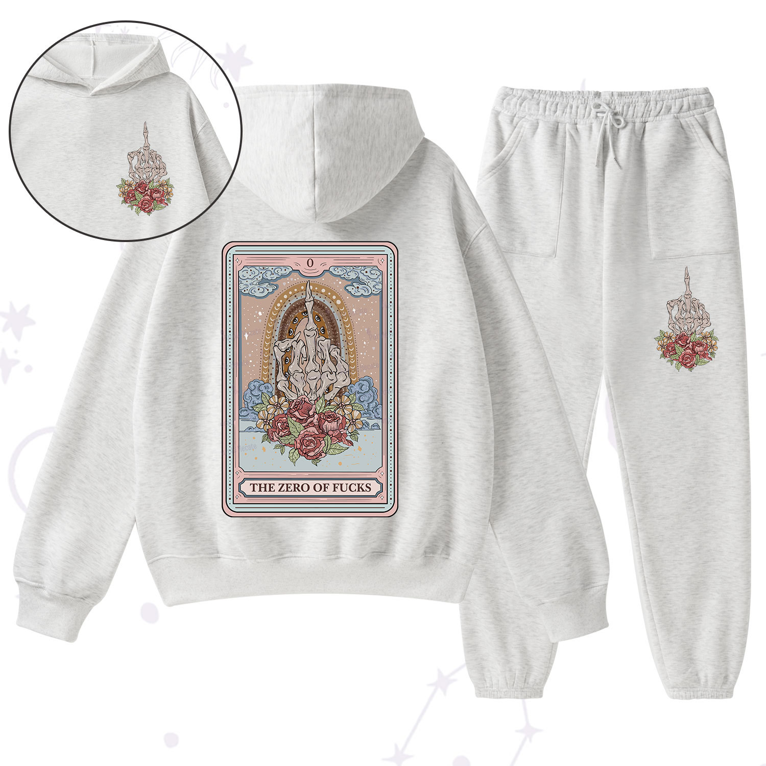 Purplehecate The Zero Of Fucks Tarot Fleece Hoodie Suit