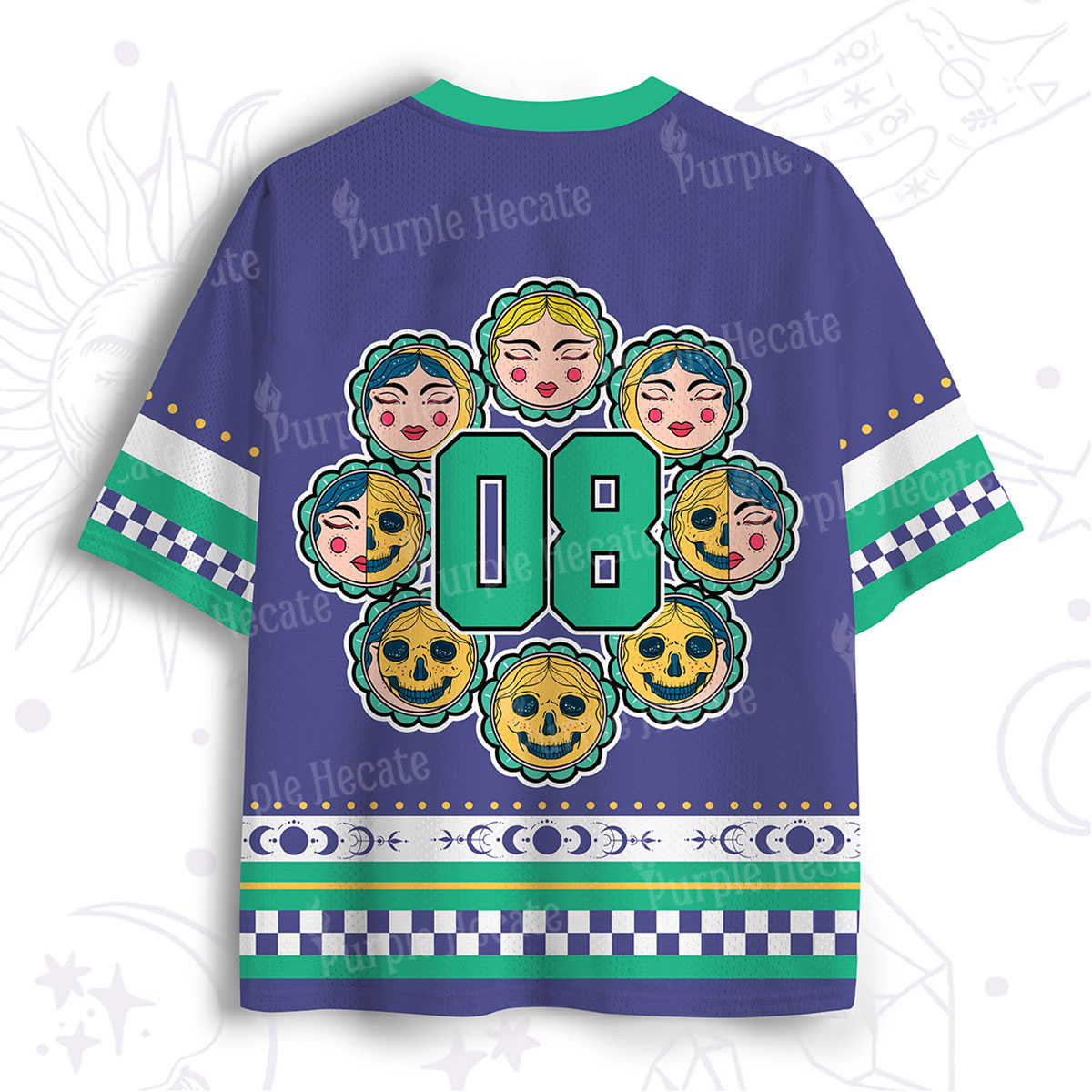 Purplehecate Luna Skulls Cycle 08 Mesh Jersey