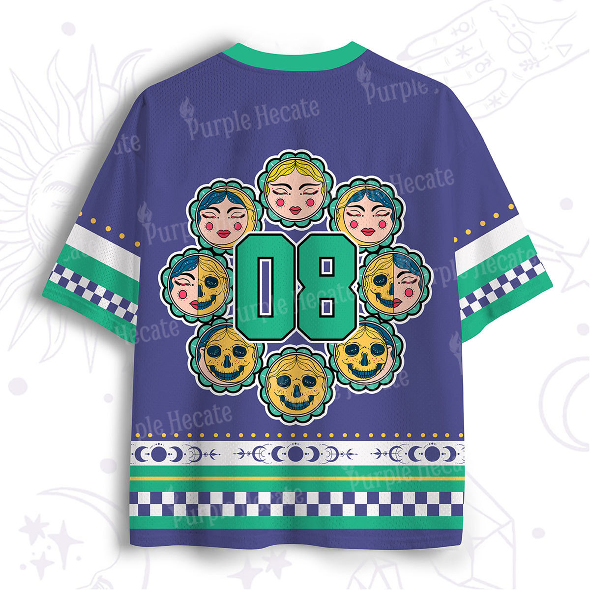 Purplehecate Luna Skulls Cycle 08 Mesh Jersey