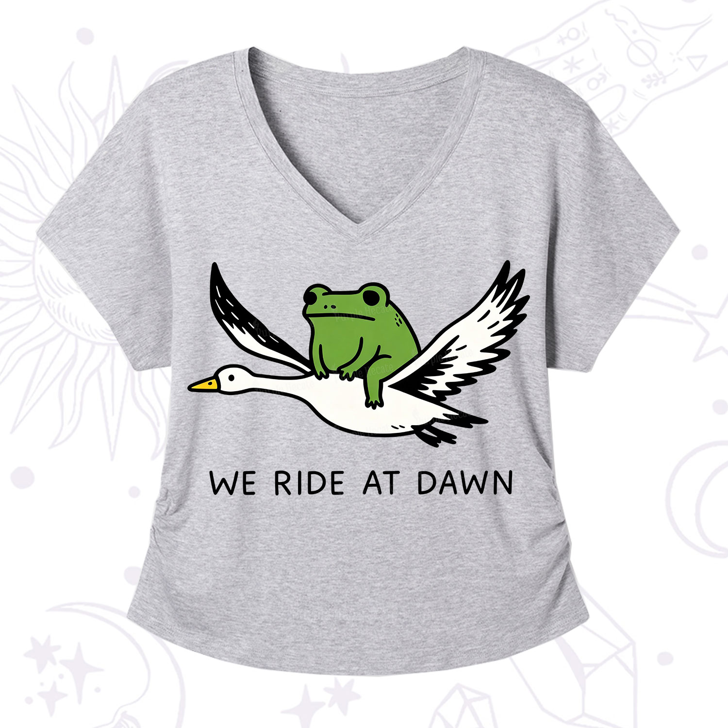 Purplehecate We Ride at Dawn V-Neck T-Shirt