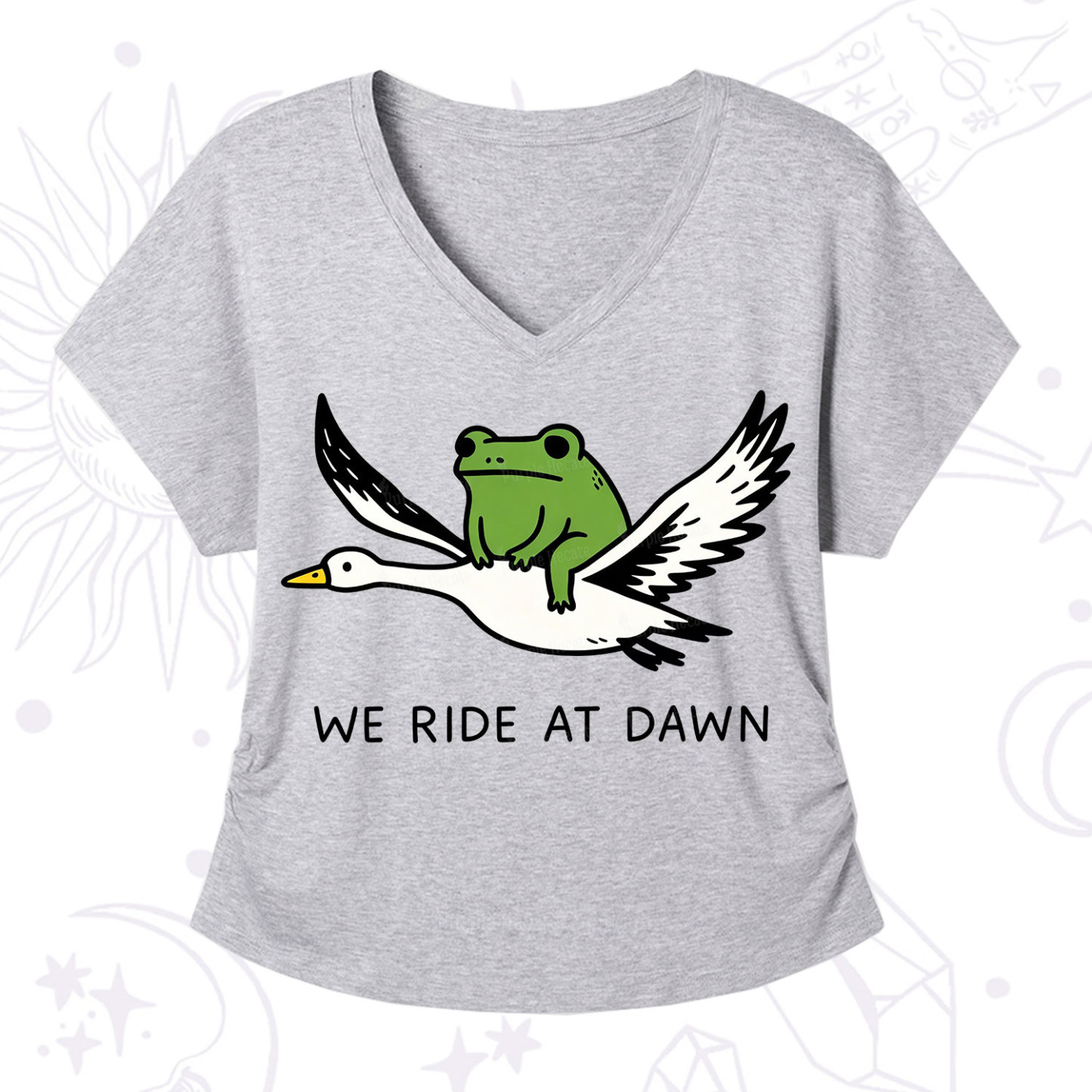 Purplehecate We Ride at Dawn V-Neck T-Shirt