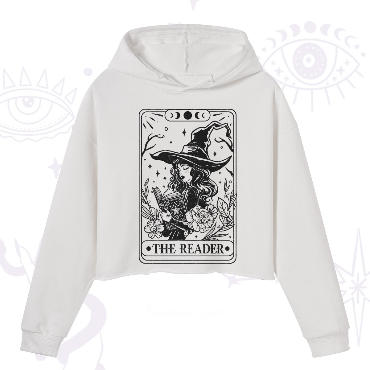 Purplehecate The Witch Reader Tarot Crop Hoodie