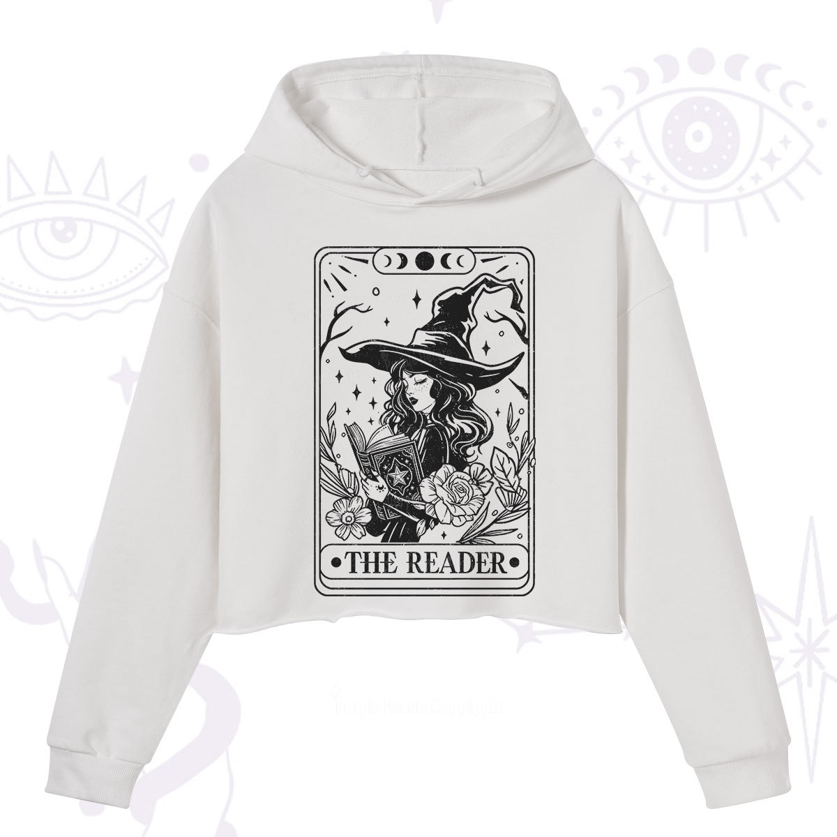 Purplehecate The Witch Reader Tarot Crop Hoodie