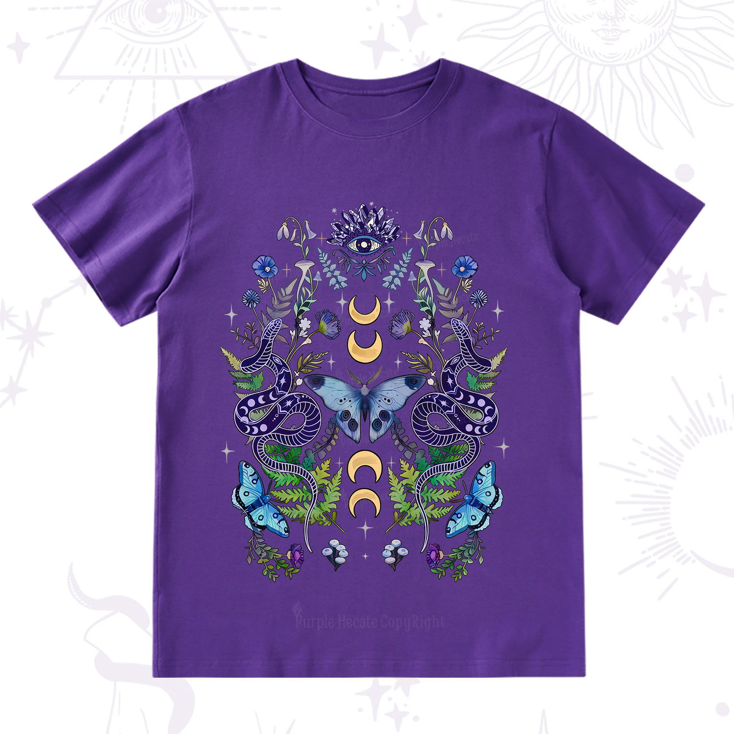 Purplehecate Moon Moth Witchery T-Shirt