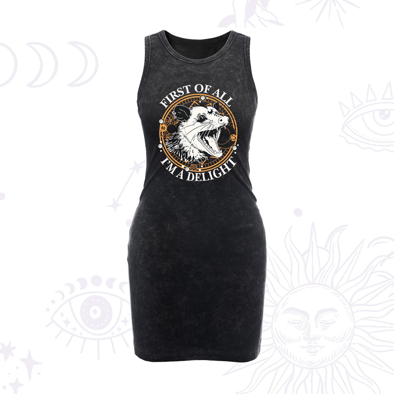 Purplehecate First Of All I Am A Delightful Angry Opossum Vintage Bodycon Tank Dress