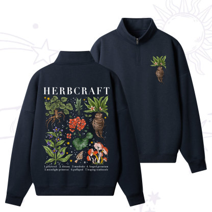 Purplehecate Magical Herbcraft Zip Fleece Sweatshirt