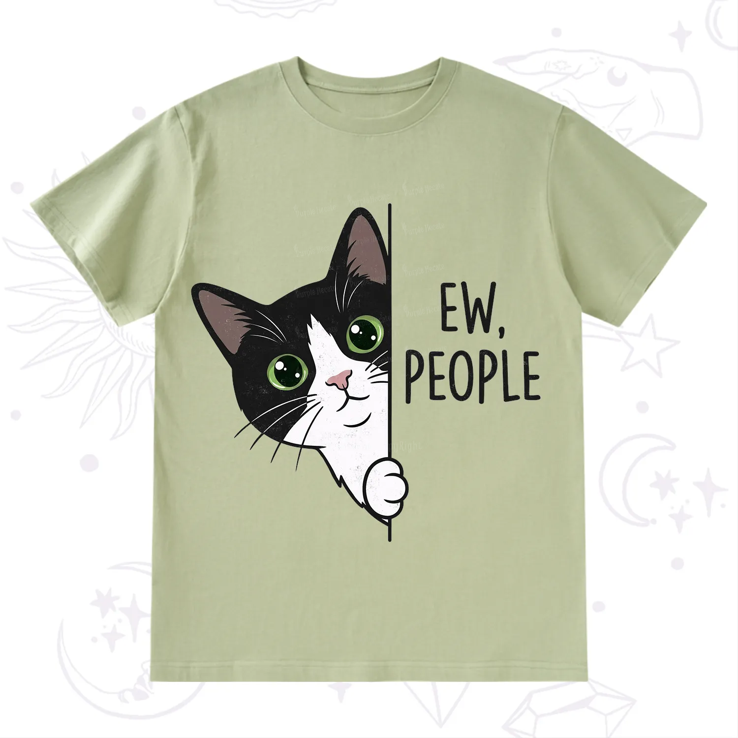 Purplehecate Funny Cat Ew People T-Shirt