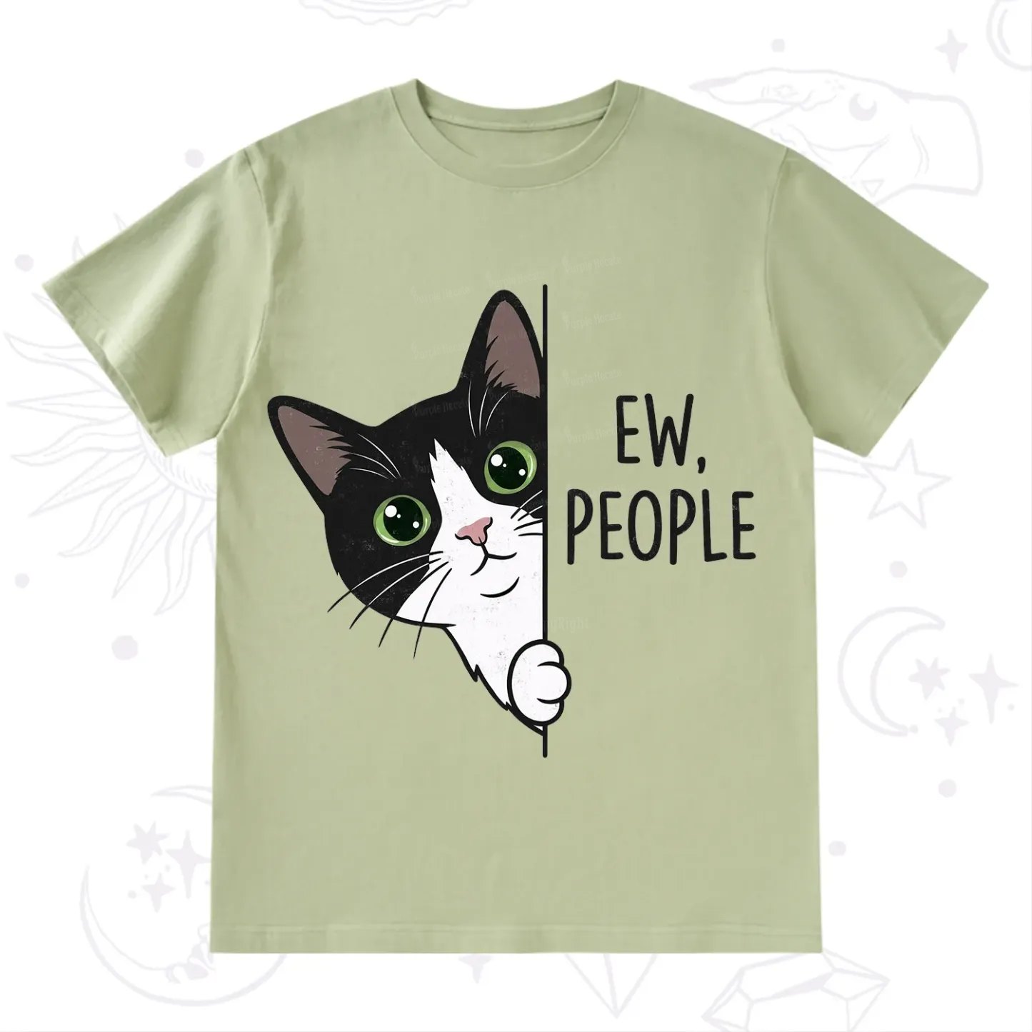 Purplehecate Funny Cat Ew People T-Shirt