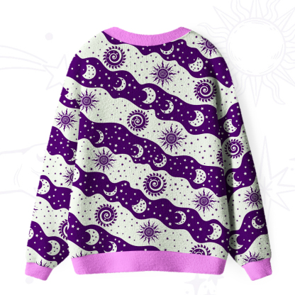 Purplehecate Starry Tides Ugly Cardigan Sweaters