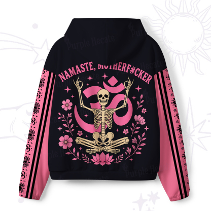 Purplehecate Namaste Motherf*cker Skeleton All-Over Print Hoodie