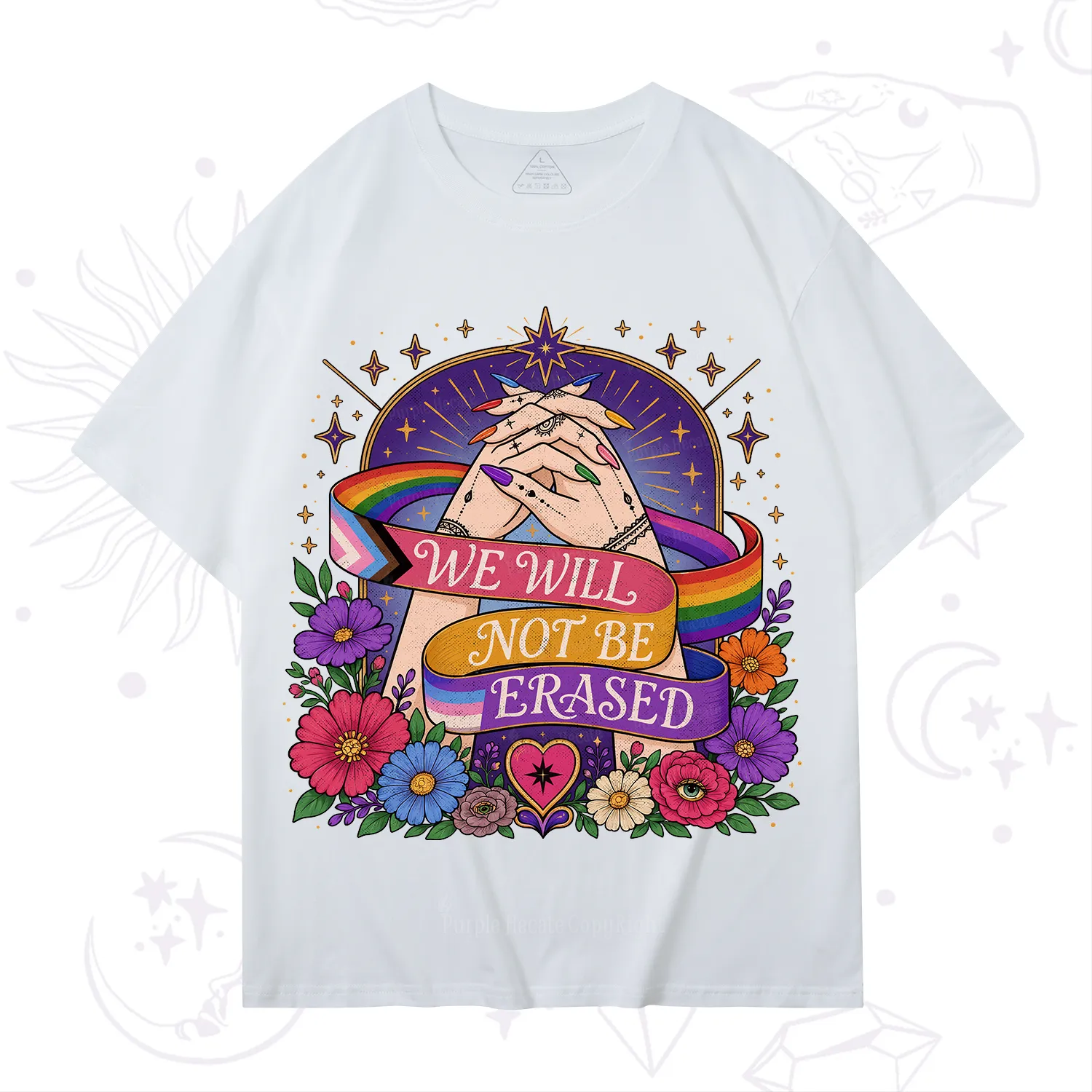 Purplehecate We Will Not Be Erased Pride T-Shirt