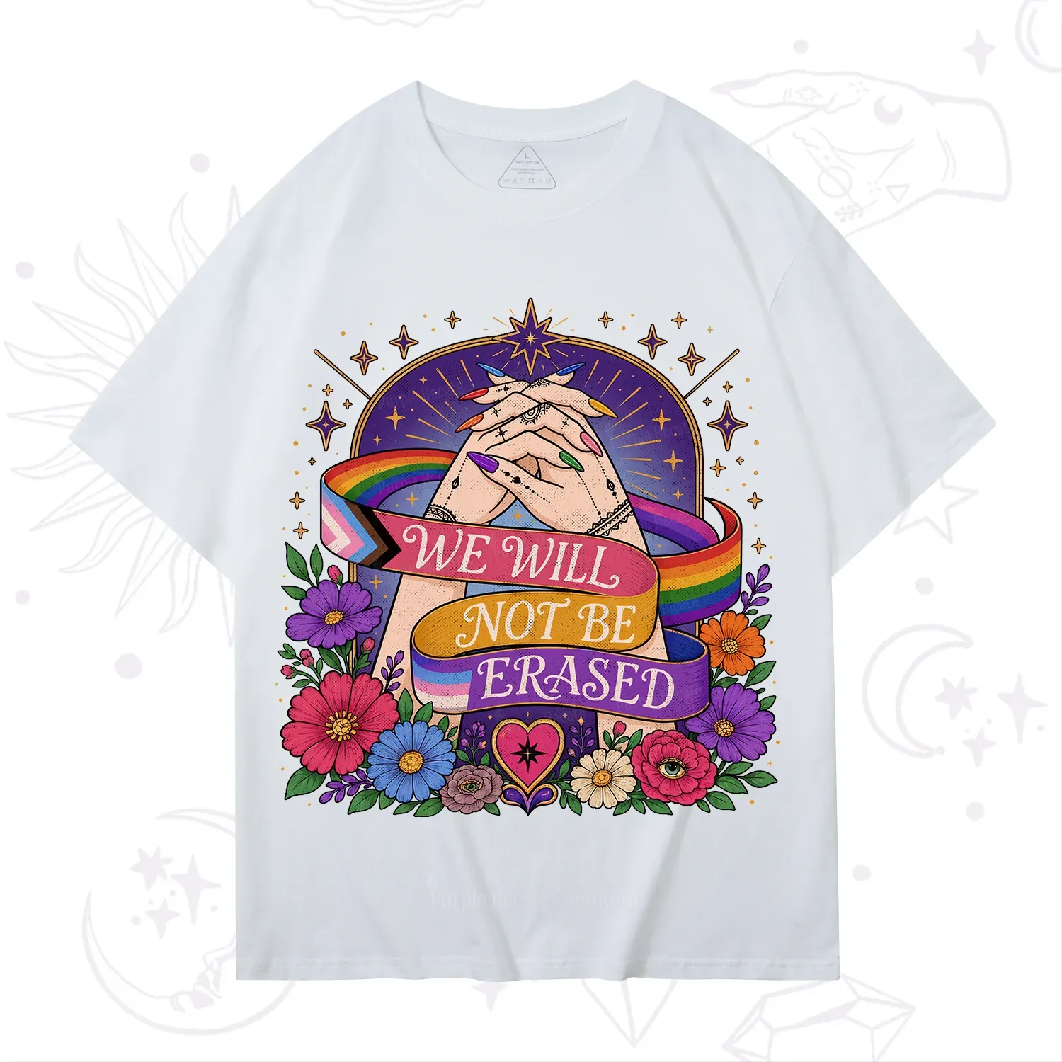 Purplehecate We Will Not Be Erased Pride T-Shirt