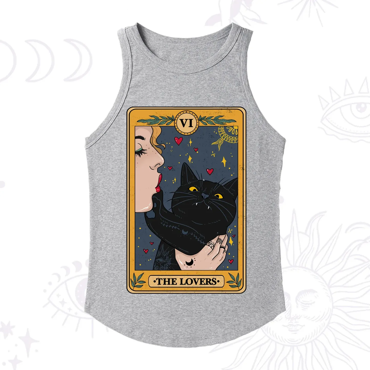 Purplehecate The Lovers Cat Tarot Racerback Tank Top