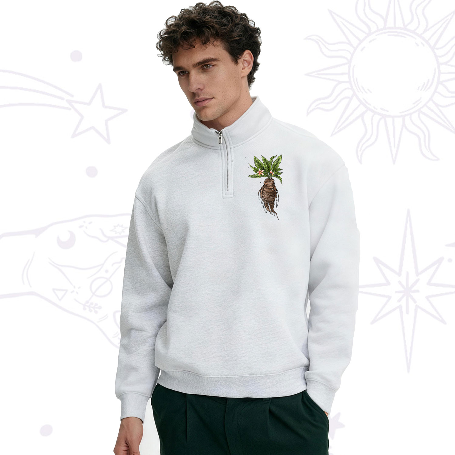 Purplehecate Magical Herbcraft Zip Fleece Sweatshirt