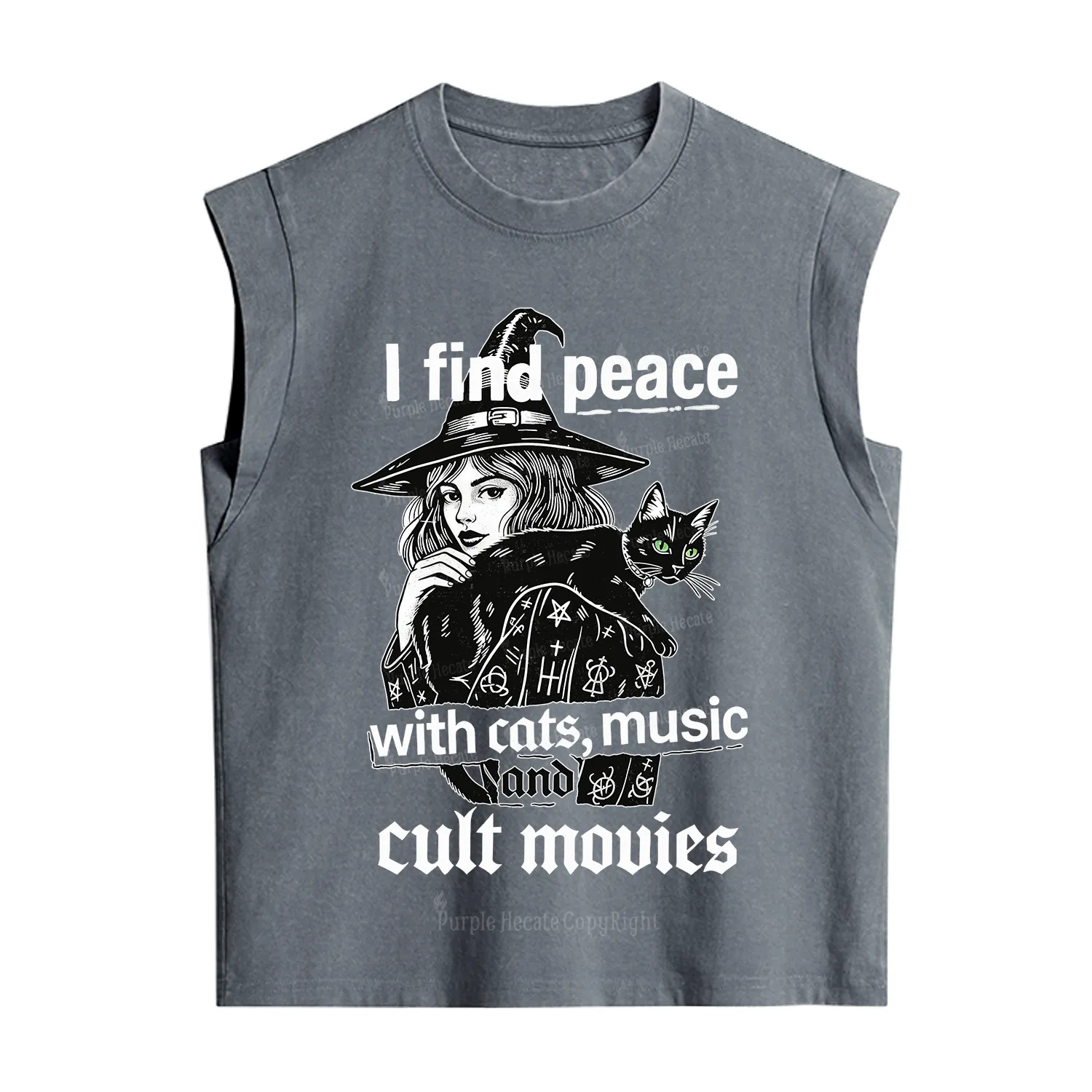 [Copy]Purplehecate Mothman Vintage Washed Tank