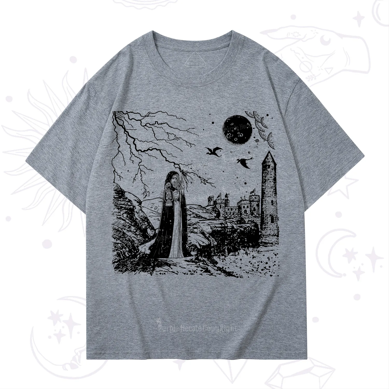 Purplehecate Black Moon Witch Spell Casting T-Shirt