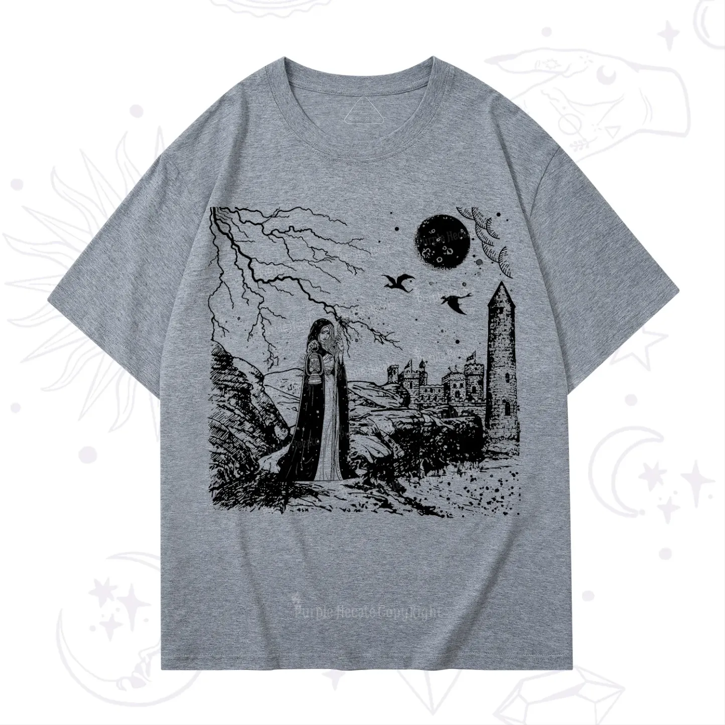 Purplehecate Black Moon Witch Spell Casting T-Shirt