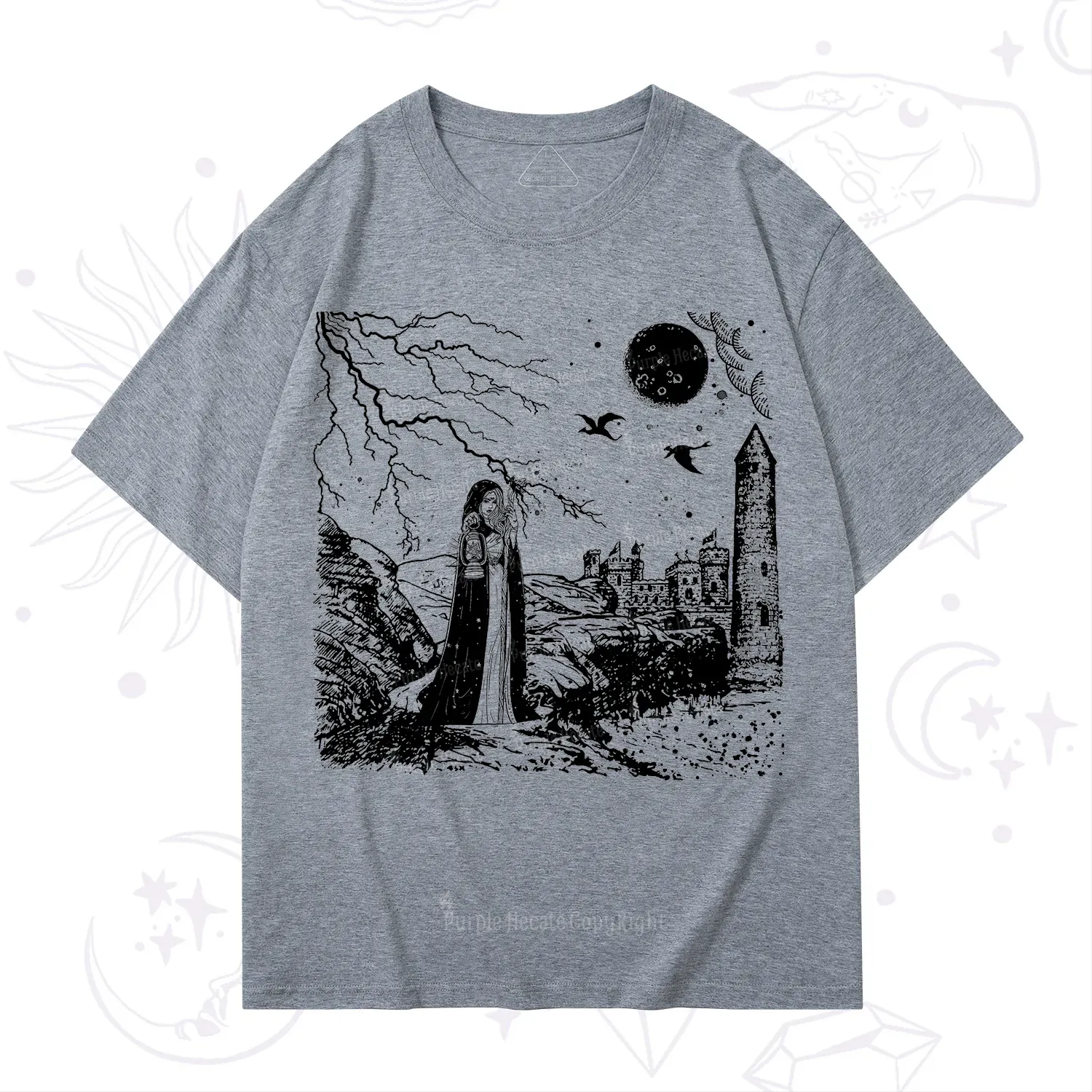 Purplehecate Black Moon Witch Spell Casting T-Shirt
