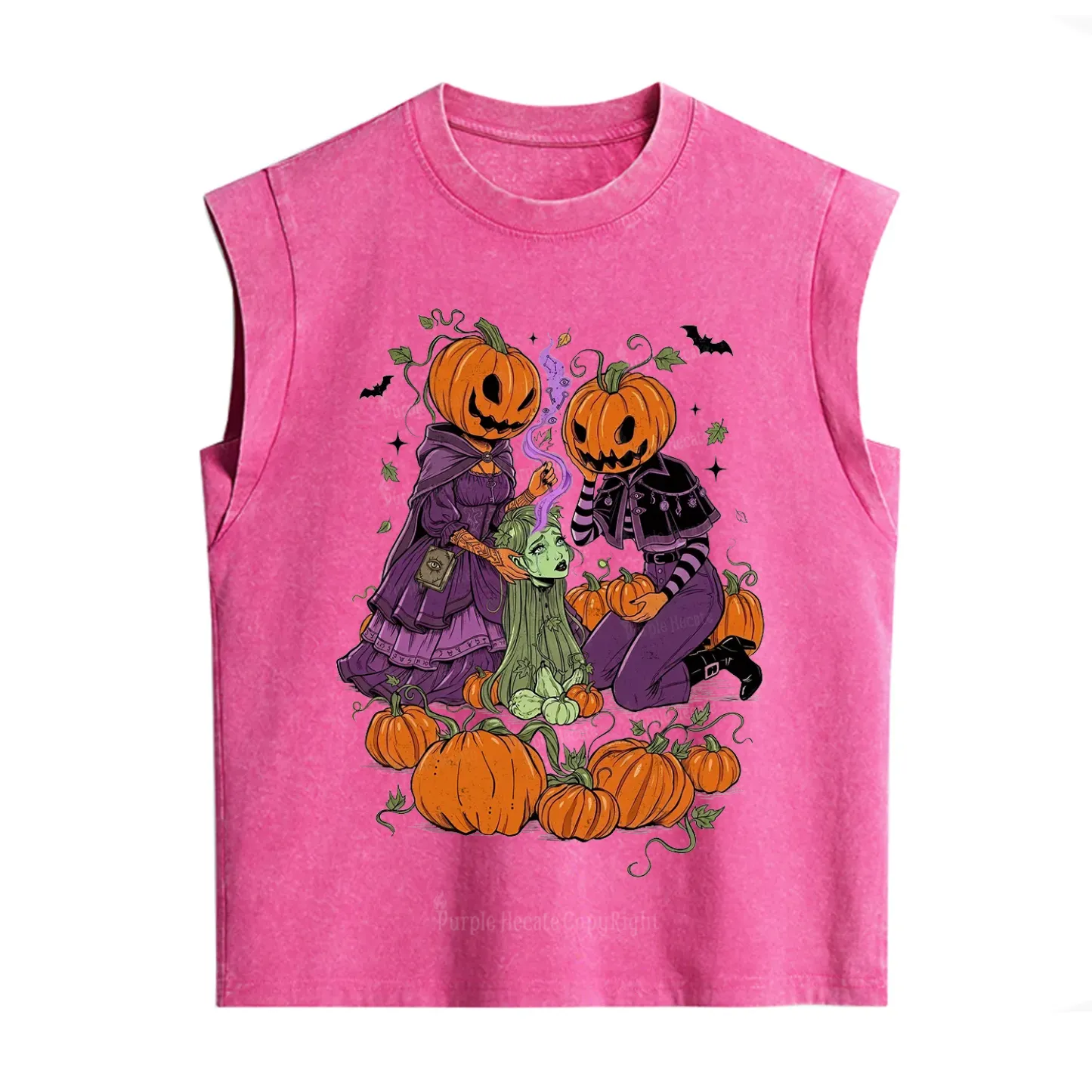 Purplehecate Spooky Witch Pumpkin Patch Vintage Washed Tank