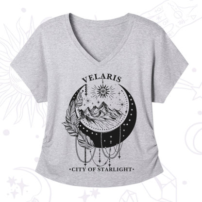 Purplehecate Moonlit Peaks of Starlight V-Neck T-Shirt