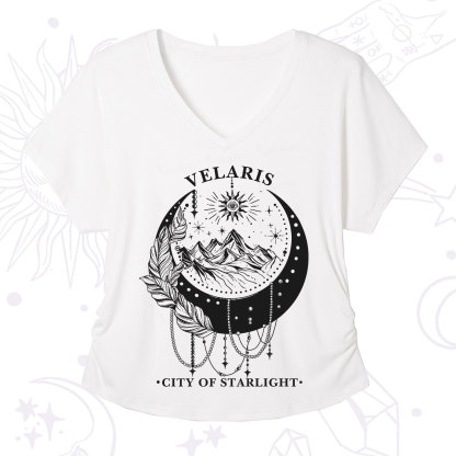 Purplehecate Moonlit Peaks of Starlight V-Neck T-Shirt