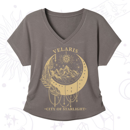 Purplehecate Moonlit Peaks of Starlight V-Neck T-Shirt